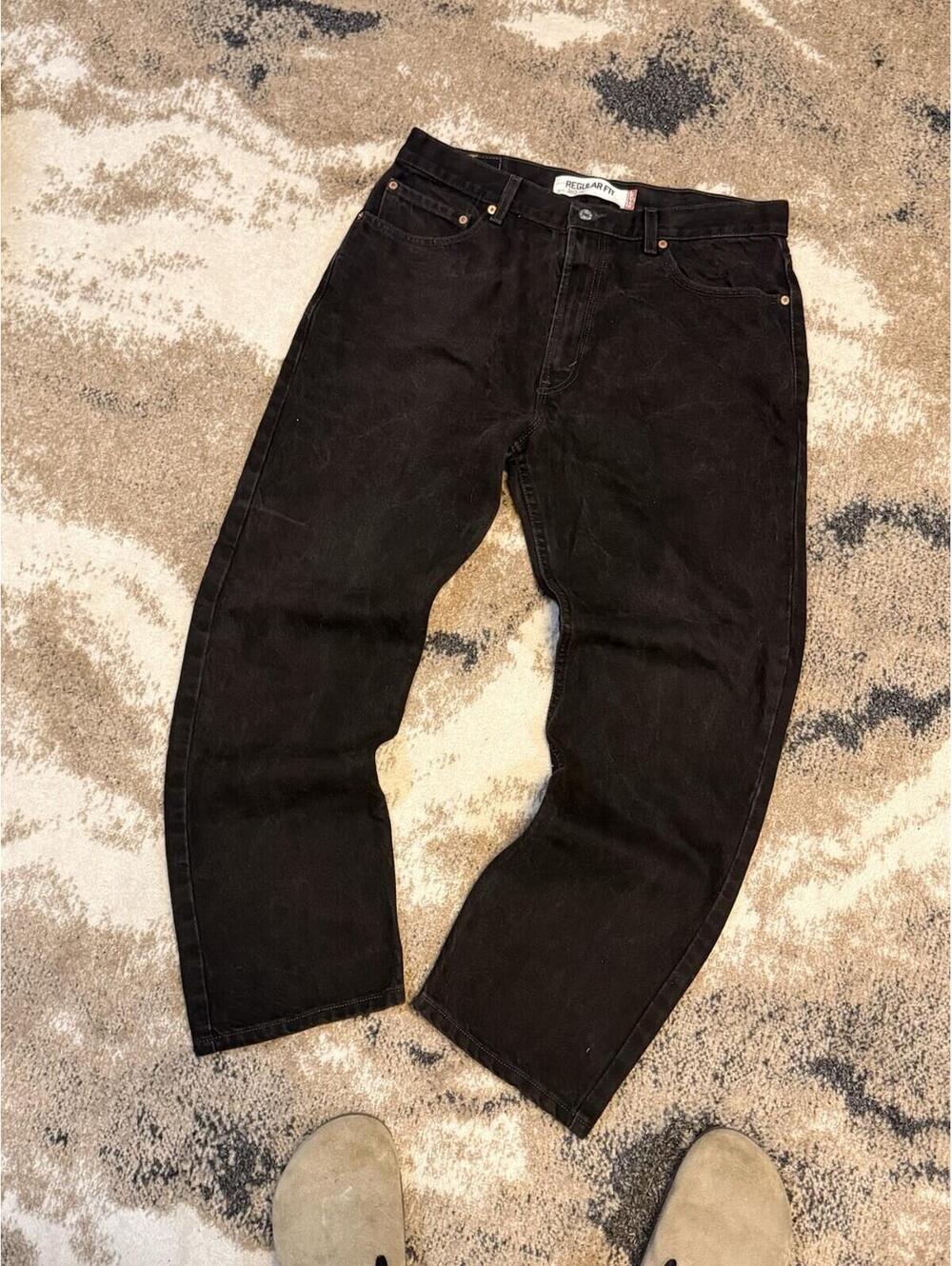 Levis 505 Red Tab Mens 36 x 29 Black Classic Cotton Denim Straight Leg USA